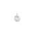 Brocaded Initial I Charm in Sterling Silver