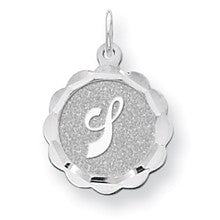 Sterling Silver Brocaded Initial J Charm hide-image