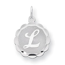Sterling Silver Brocaded Initial L Charm hide-image