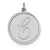 Brocaded Initial C Charm in Sterling Silver
