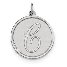Sterling Silver Brocaded Initial C Charm hide-image