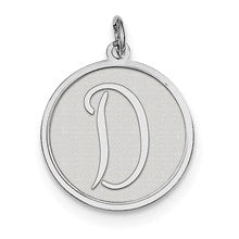 Sterling Silver Brocaded Initial D Charm hide-image