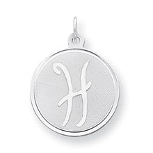 Sterling Silver Brocaded Initial H Charm hide-image