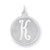 Sterling Silver Brocaded Initial K Charm hide-image