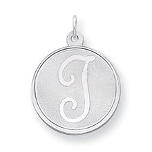 Sterling Silver Brocaded Initial T Charm hide-image
