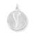 Sterling Silver Brocaded Initial V Charm hide-image