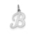 Stamped Initial B Charm in Sterling Silver