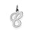 Stamped Initial C Charm in Sterling Silver