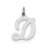 Stamped Initial D Charm in Sterling Silver