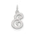 Stamped Initial E Charm in Sterling Silver