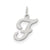 Stamped Initial F Charm in Sterling Silver