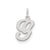 Stamped Initial G Charm in Sterling Silver
