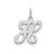 Stamped Initial H Charm in Sterling Silver
