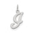 Stamped Initial I Charm in Sterling Silver