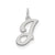 Stamped Initial J Charm in Sterling Silver