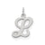 Stamped Initial L Charm in Sterling Silver