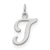 Sterling Silver Stamped Initial T Charm hide-image