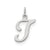 Stamped Initial T Charm in Sterling Silver