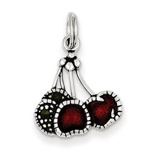 Sterling Silver Enameled Red Cherry Charm hide-image