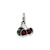 Enameled Red Cherry Charm in Sterling Silver