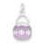 Sterling Silver Purple Enameled & CZ Purse Charm hide-image