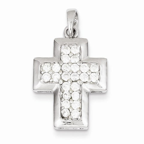 Sterling Silver CZ Cross Pendant, Appealing Pendants for Necklace