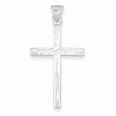 Sterling Silver Textured Cross Pendant, Pendants for Necklace