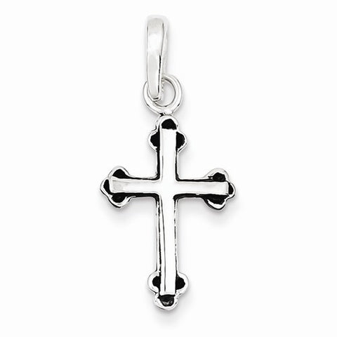 Sterling Silver Antiqued Budded Cross pendant, Classy Pendants for Necklace