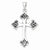 Sterling Silver Fleur De Lis Cross pendant, Charm