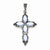 Sterling Silver Marcasite, Blue Mother of Pearl Cross Pendant, Pendants for Necklace