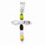 Sterling Silver Multi-Color CZ Cross Pendant, Pendants for Necklace