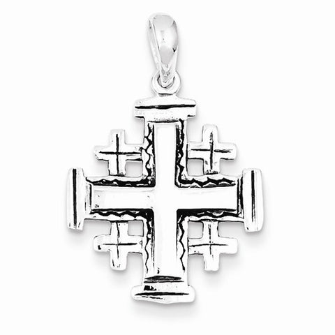 Sterling Silver Antiqued Jerusalem Crusader Pendant, Pendants for Necklace