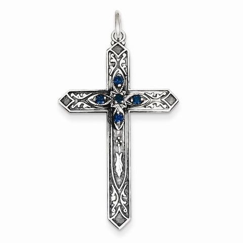 Sterling Silver December Birthstone Cross Pendant, Pendants for Necklace