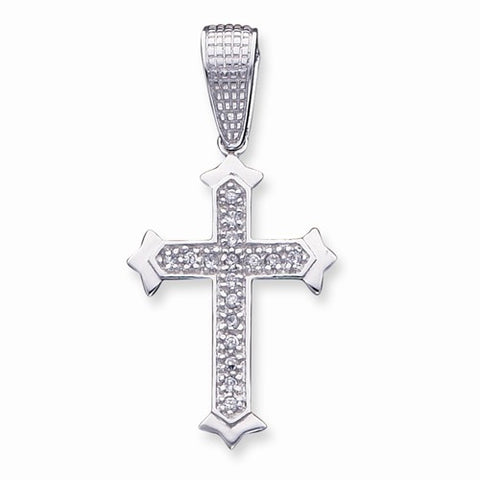 Sterling Silver CZ Cross Pendant, Gorgeous Pendants for Necklace