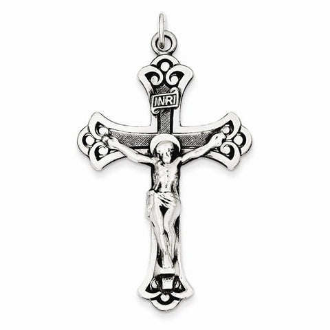 Sterling Silver Antiqued INRI Crucifix pendant, Lovely Pendants for Necklace