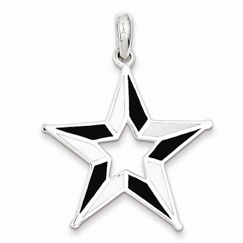 Sterling Silver Enamel & Mother of Pearl Star Pendant, Pendants for Necklace