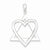 Sterling Silver Star of David Heart Pendant, Pendants for Necklace