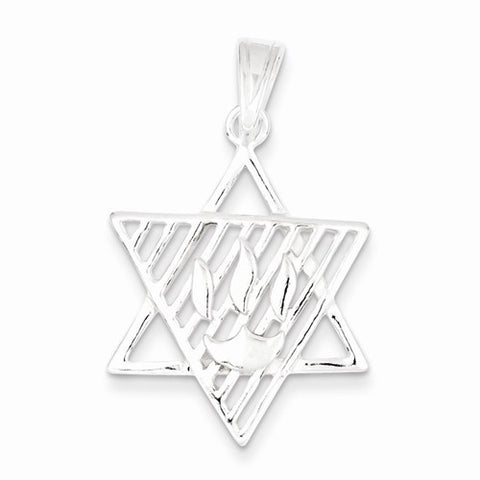 Sterling Silver Star of David & Shin Pendant, Pendants for Necklace