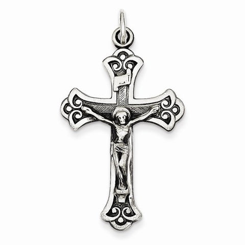 Sterling Silver Antiqued INRI Crucifix pendant, Pretty Pendants for Necklace