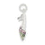 Sterling Silver Pink & Green CZ High Heel Shoe Charm hide-image