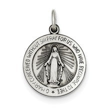 Sterling Silver Antiqued Miraculous Medal, Charm hide-image