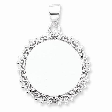 Sterling Silver Fancy Round pendant, Stylish Pendants for Necklace