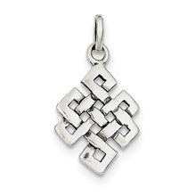 Sterling Silver Antiqued Square Celtic Knot Charm hide-image