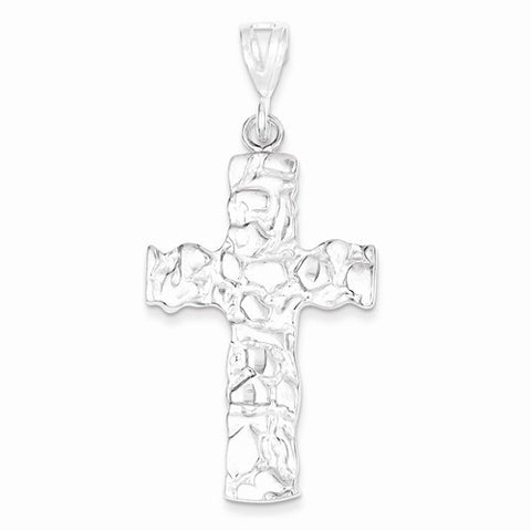 Sterling Silver Nugget Cross pendant, Pendants for Necklace