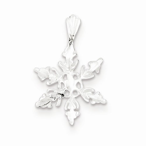 Sterling Silver Diamond Cut Snowflake Pendant, Pendants for Necklace