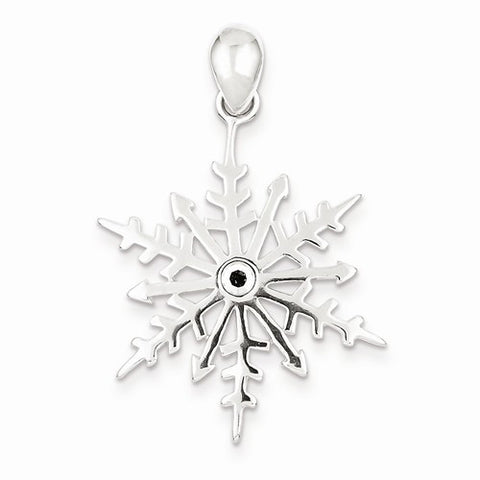 Sterling Silver Snowflake with Stellux Crystal Pendant, Pendants for Necklace