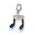 Sterling Silver Preciosa Crystal & Blue Enamel Music Note Charm hide-image