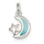Sterling Silver Blue Enameled Moon & Star Charm hide-image