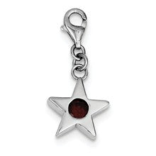 Sterling Silver January CZ Birthstone Star Charm hide-image