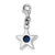 September CZ Birthstone Star Charm in Sterling Silver